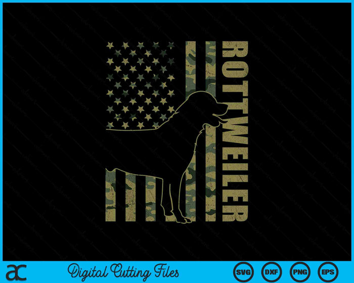 Rottweiler - USA American Flag Camouflage Dog Owner SVG PNG Digital Printable Files