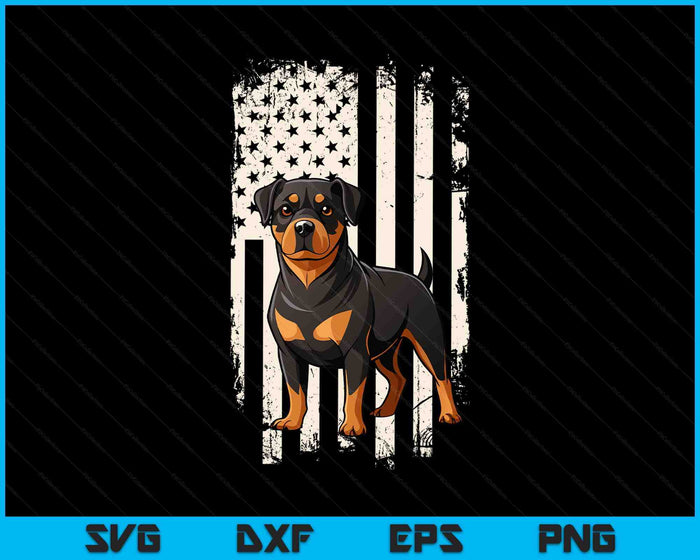 Rottweiler American Flag Dog Rottweiler Patriotic SVG PNG Digital Printable Files