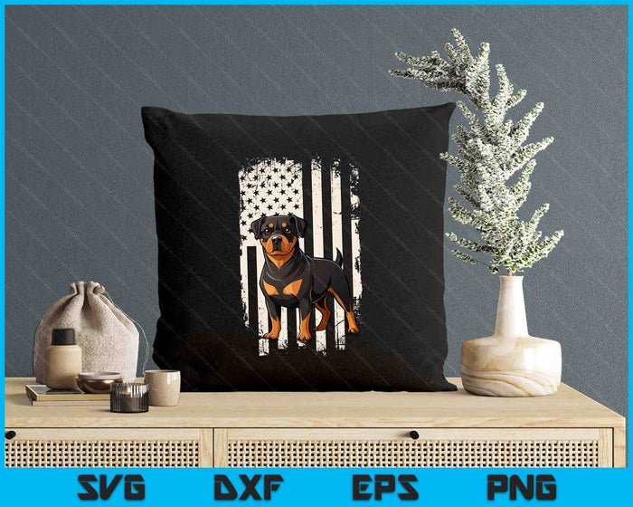 Rottweiler American Flag Dog Rottweiler Patriotic SVG PNG Digital Printable Files