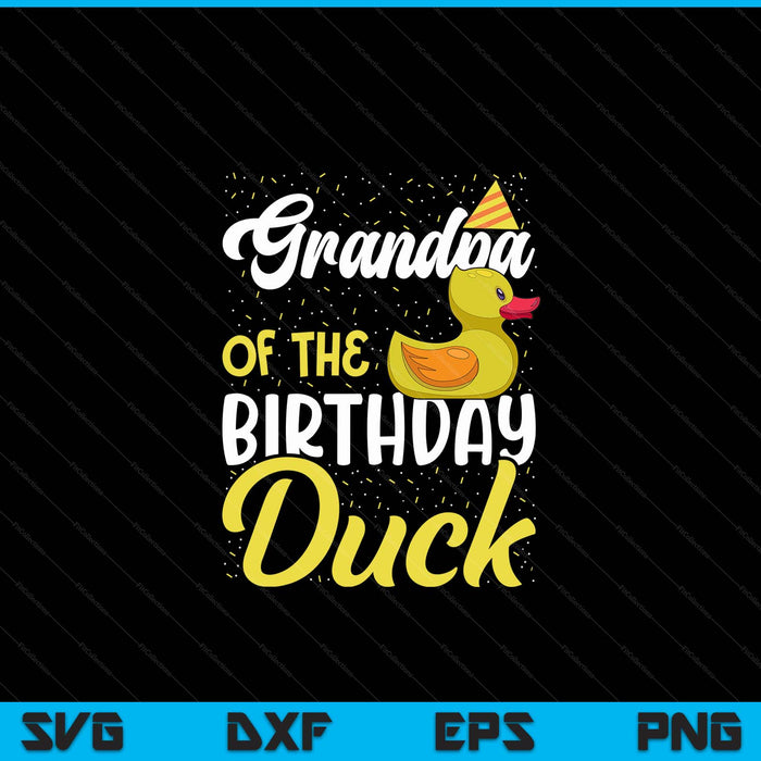 Rubber duck birthday party supplies grandpa SVG cut file