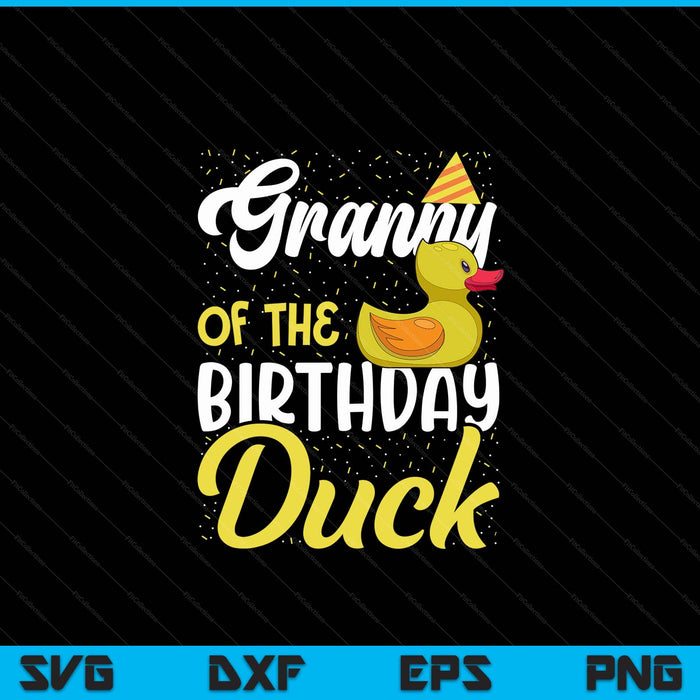 Rubber duck birthday party supplies granny SVG cut file
