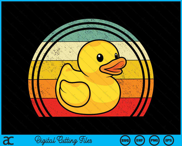 Rubber Duck Vintage Rubber Duckie Vinage Retro SVG PNG digitale snijbestanden