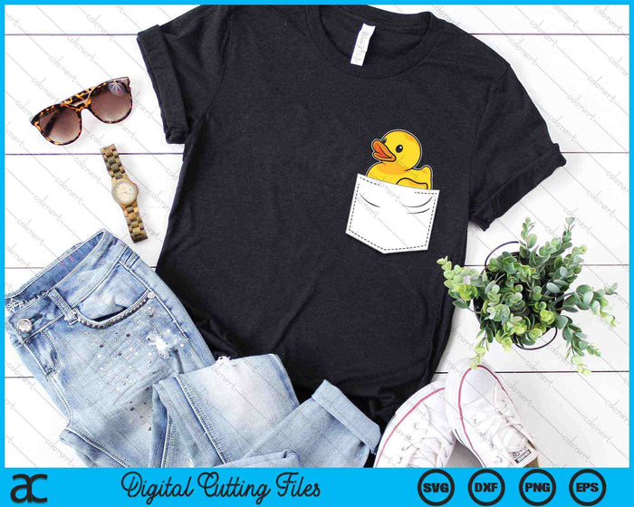 Rubber Duck in Pocket Rubber Duckie SVG PNG Digital Cutting Files