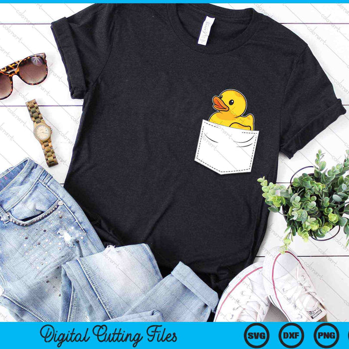 Rubber Duck in Pocket Rubber Duckie SVG PNG Digital Cutting Files