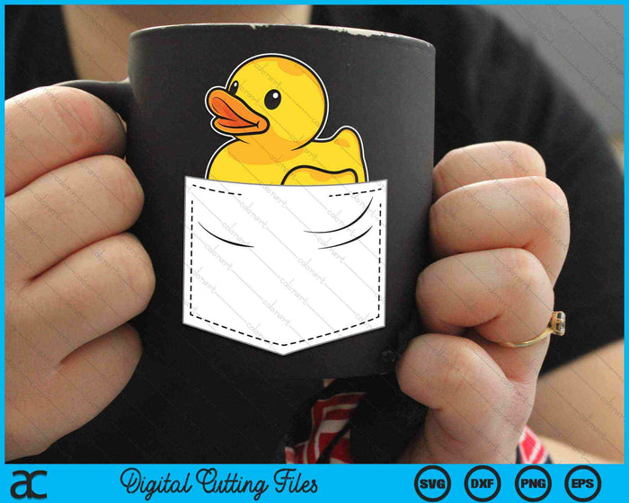 Rubber Duck in Pocket Rubber Duckie SVG PNG Digital Cutting Files