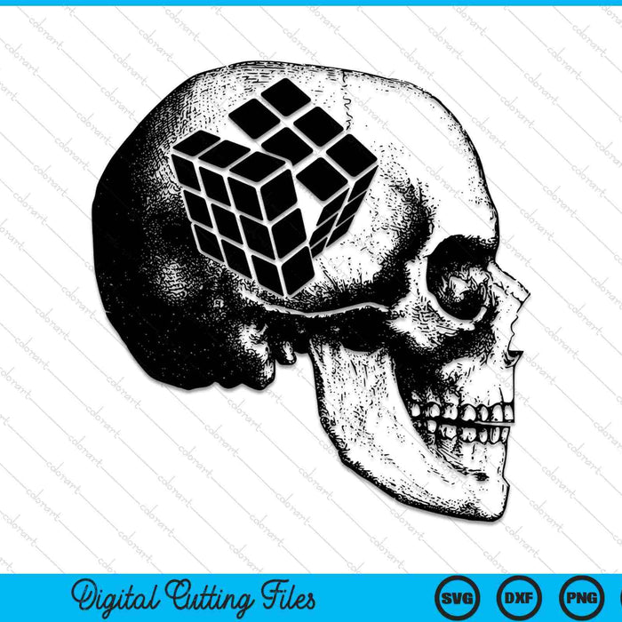 Rubik's cube Skull Mind Puzzle Problem Solver SVG PNG Digital Cutting Files