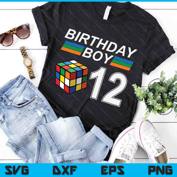 Rubixk Cube Speed Cubing Birthday Boy 12 Years Old Boys Kid SVG PNG Digital Cutting Files