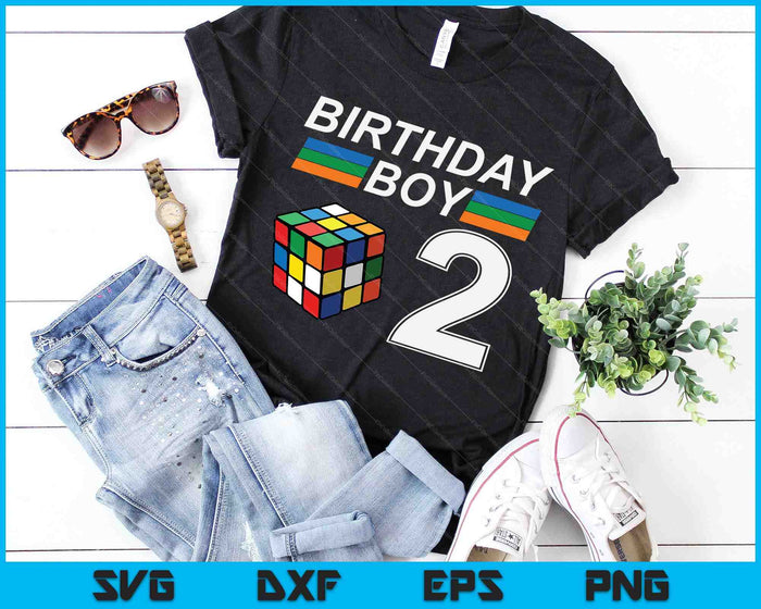 Rubixk Cube Speed ​​Cubing Birthday Boy 2 jaar oude jongens Kid SVG PNG digitale snijbestanden