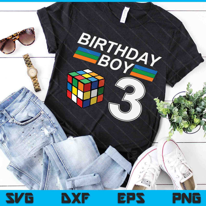 Rubixk Cube Speed Cubing Birthday Boy 3 Years Old Boys Kid SVG PNG Digital Cutting Files