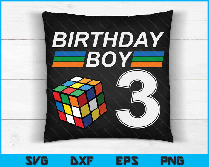 Rubixk Cube Speed Cubing Birthday Boy 3 Years Old Boys Kid SVG PNG Digital Cutting Files