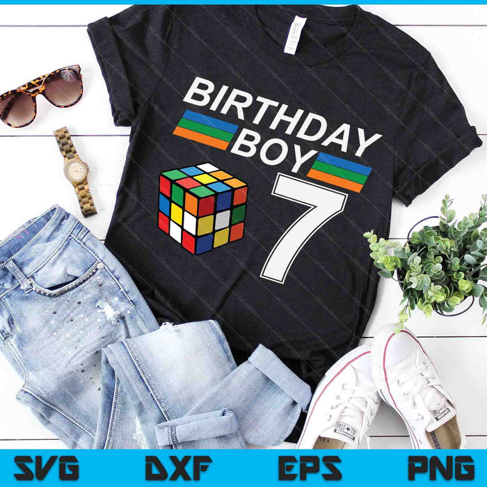 Rubixk Cube Speed Cubing Birthday Boy 7 Years Old Boys Kid SVG PNG Digital Cutting Files