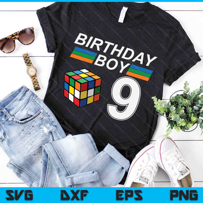 Rubixk Cube Speed Cubing Birthday Boy 9 Years Old Boys Kid SVG PNG Digital Cutting Files