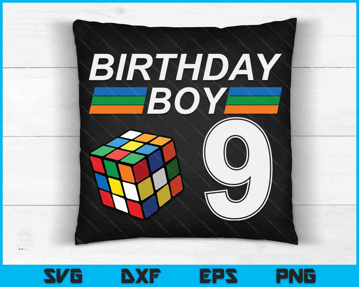 Rubixk Cube Speed Cubing Birthday Boy 9 Years Old Boys Kid SVG PNG Digital Cutting Files