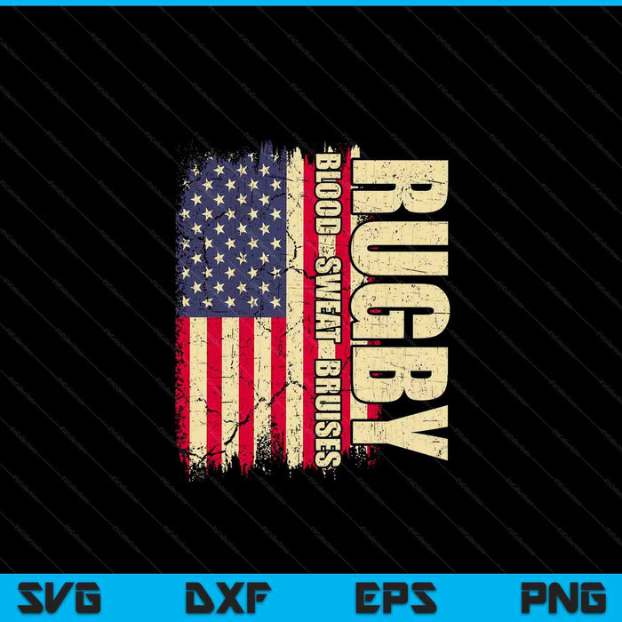 Rugby blood sweat bruises Rugby player coach SVG cut file