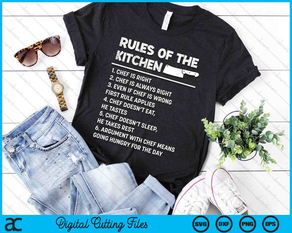 Rules Of The Kitchen Funny Master Cook Restaurant Chef Joke SVG PNG Digital Printable Files