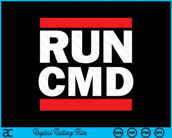 Run-CMD grappige opdrachtprompt computerprogrammeur SVG PNG digitale afdrukbare bestanden