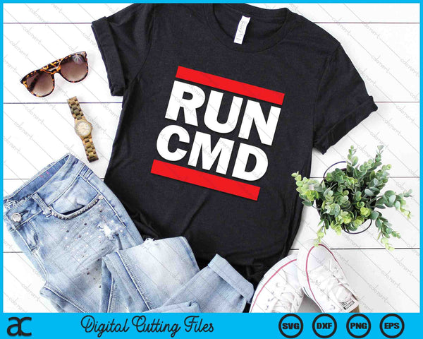 Run-CMD grappige opdrachtprompt computerprogrammeur SVG PNG digitale afdrukbare bestanden