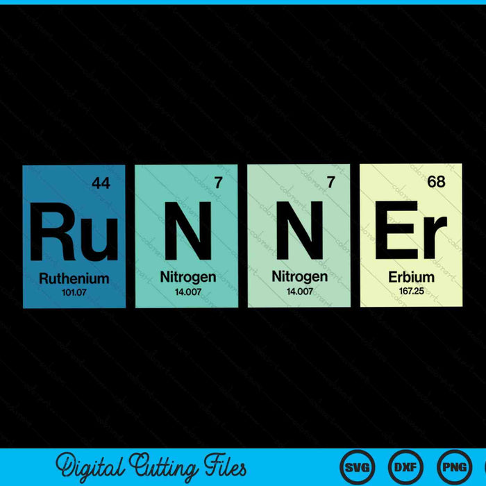 Runner periodic table marathon runners science SVG cut file