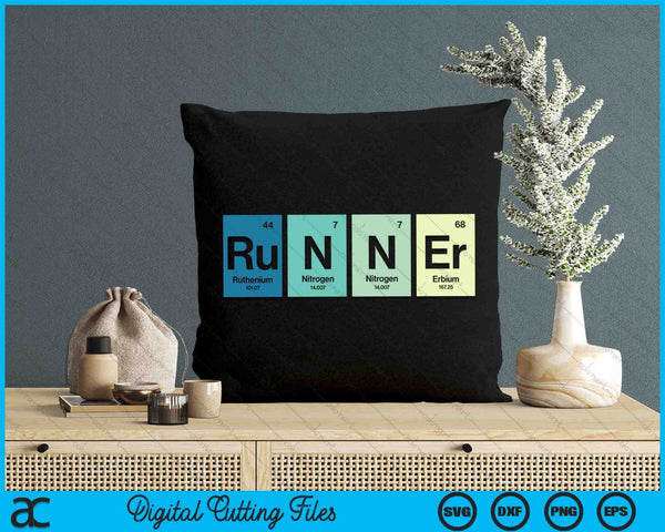 Runner Periodic Table Marathon Runners Science SVG PNG Digital Cutting Files