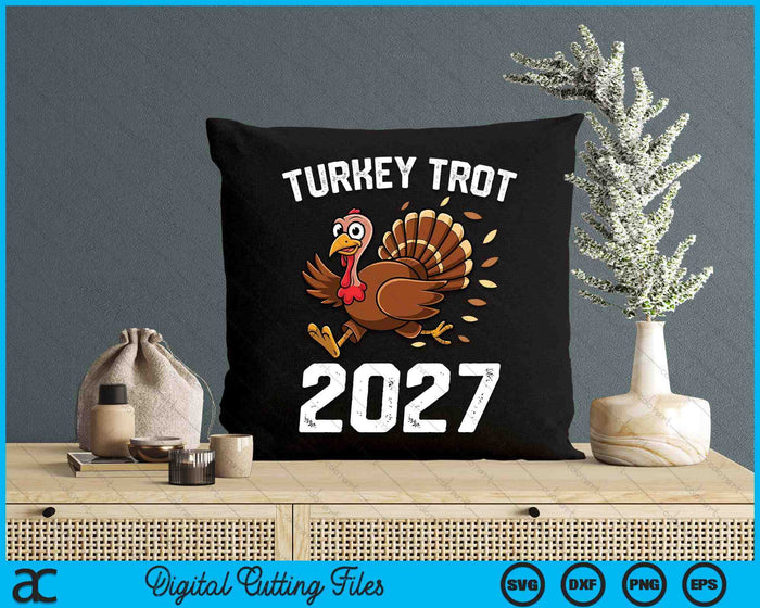 Running Turkey Trot Thanksgiving 2027 For Boys Girls Kids SVG PNG Digital Cutting File