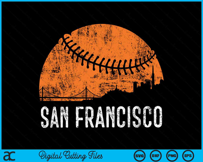 SF City Skyline San Francisco City honkbal SVG PNG digitale snijbestanden