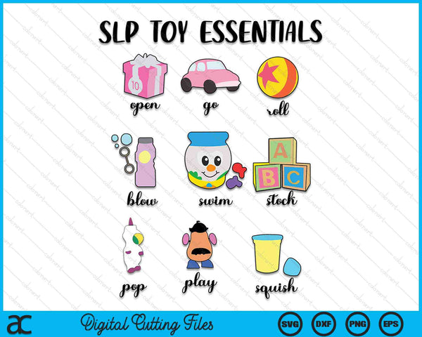 SLP Toy Essentials SLP logopedist logopedie SVG PNG digitale snijbestanden