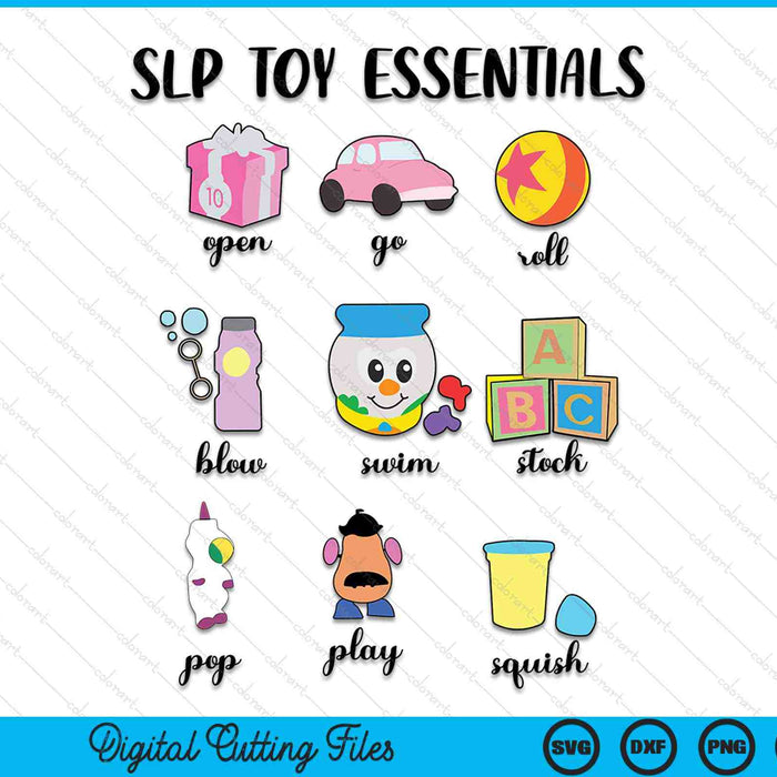 SLP toy essentials SLP speech pathologist speech therapy SVG cut file