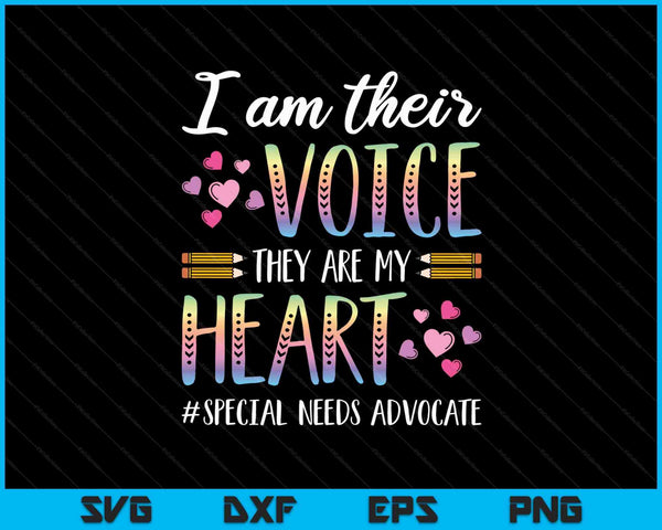 SPED Teacher Special Needs Advocate I Am Their Voice SVG PNG Cutting Printable Files