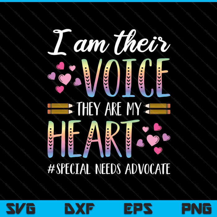 SPED Teacher Special Needs Advocate I Am Their Voice SVG PNG Cutting Printable Files