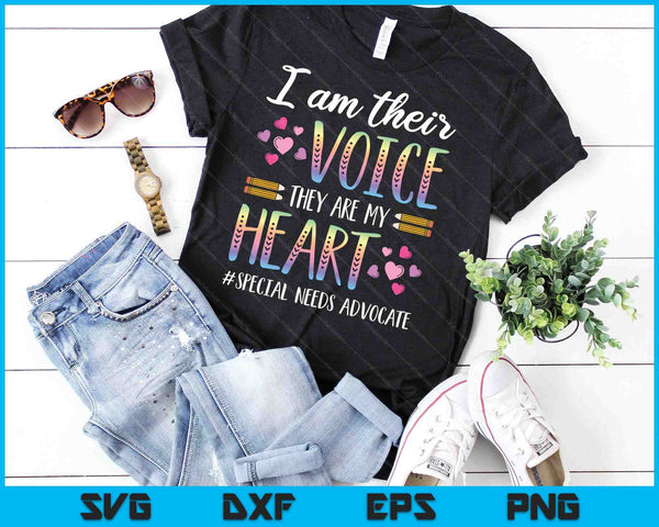 SPED leraar speciale behoeften pleiten ik ben hun stem SVG PNG snijden afdrukbare bestanden - on a t-shirt