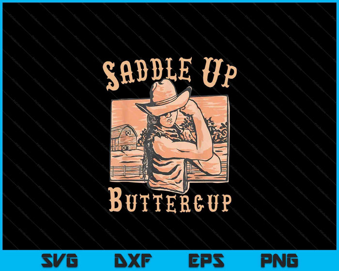Zadel boterbloem Rodeo meisje grappige Cowgirl Cowboy SVG PNG digitale snijden bestanden