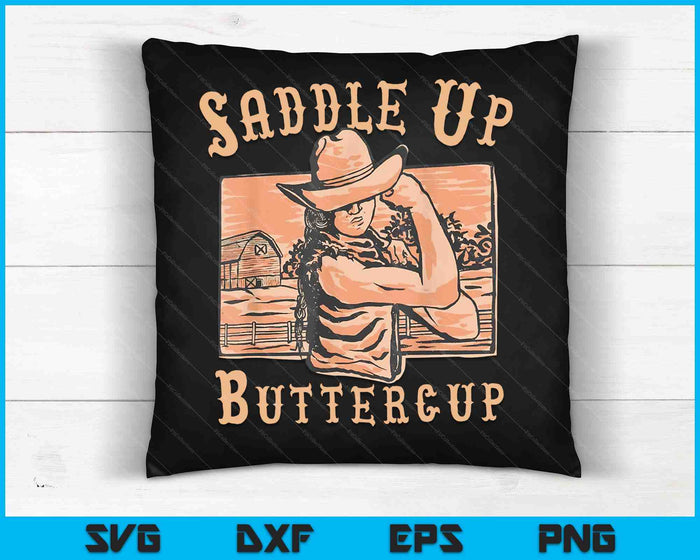Zadel boterbloem Rodeo meisje grappige Cowgirl Cowboy SVG PNG digitale snijden bestanden