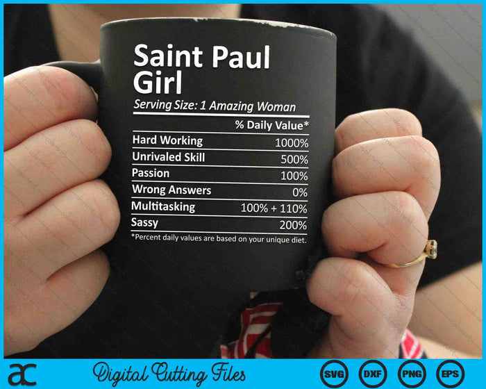 Saint Paul Girl MN Minnesota Funny City Home Roots SVG PNG Cutting Printable Files