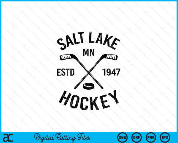 Salt Lake Minnesota Ice Hockey Sticks Vintage Gift SVG PNG Digital Cutting Files