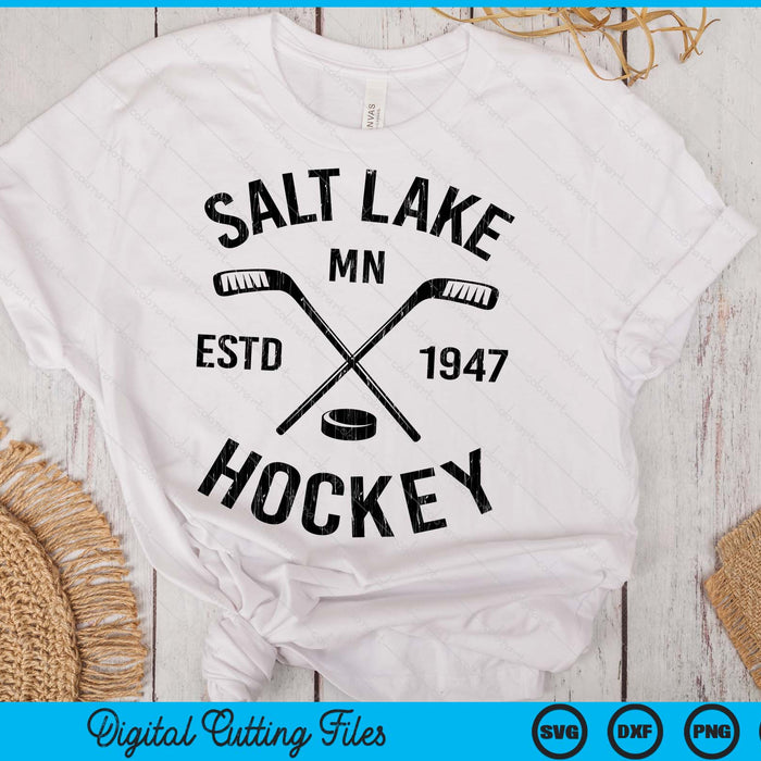 Salt Lake Minnesota Ice Hockey Sticks Vintage Gift SVG PNG Digital Cutting Files