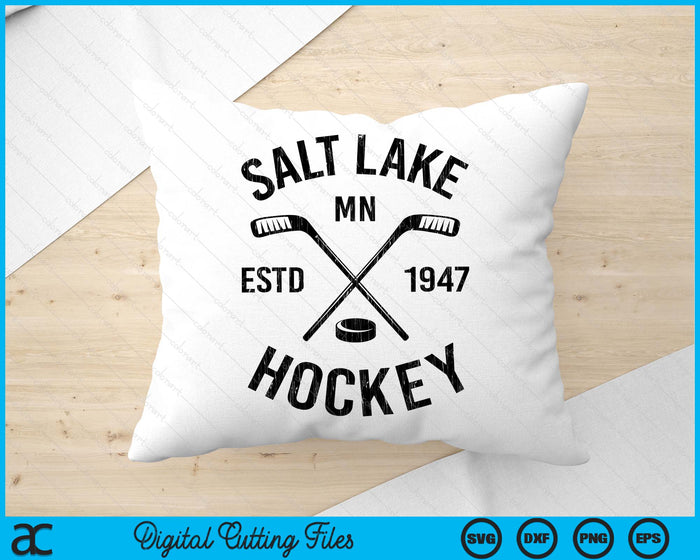 Salt Lake Minnesota Ice Hockey Sticks Vintage Gift SVG PNG Digital Cutting Files