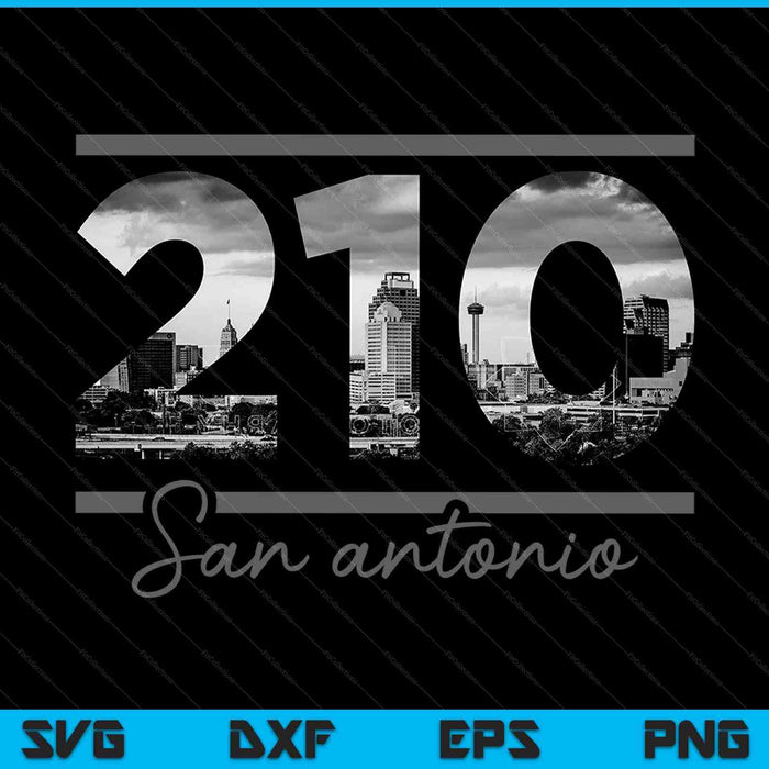 San Antonio 210 Código de área Skyline Texas Vintage SVG PNG Cortar archivos imprimibles