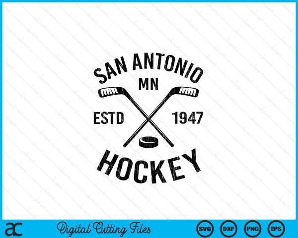 San Antonio Minnesota Ice Hockey Sticks Vintage Gift SVG PNG Digital Cutting Files