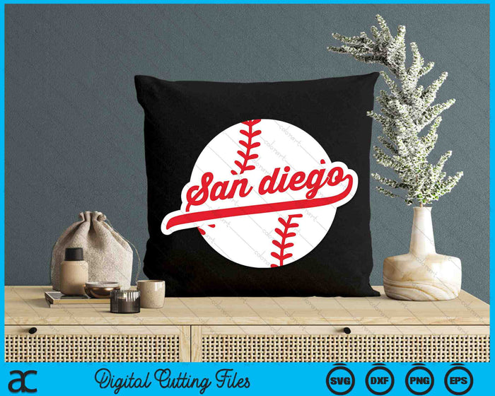 San Diego Baseball Vintage San Diego Pride Love City Red SVG PNG digitale snijbestanden 