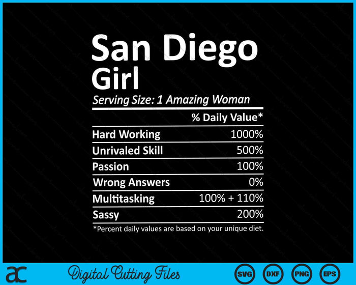 San Diego Girl CA California Funny City Home Roots SVG PNG Cortando archivos imprimibles