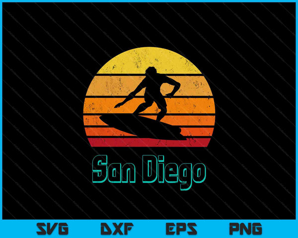 San Diego Souvenir Retro Surf Vintage California SVG PNG Digital Printable Files