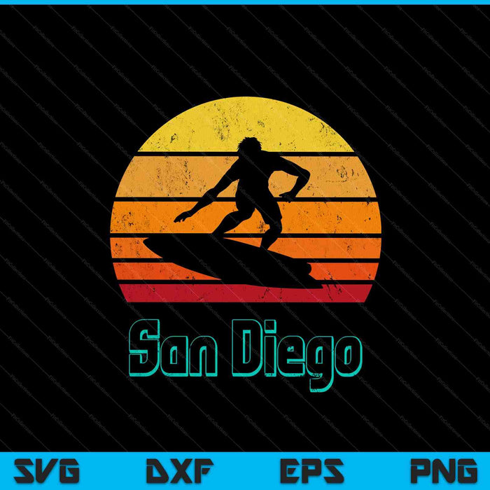 San Diego souvenir retro surf vintage California SVG cut file