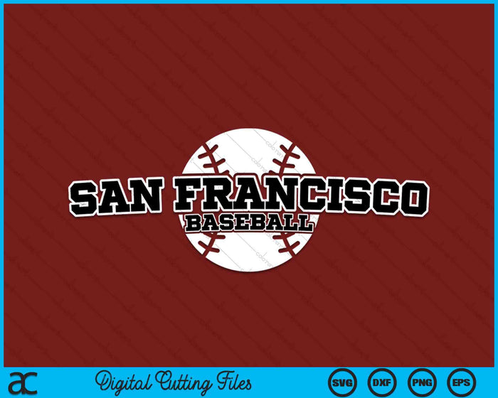 San Francisco honkbal blok lettertype SVG PNG digitale snijbestanden