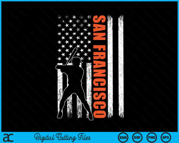 San Francisco baseball flag USA vintage patriotic baseball SVG cut file
