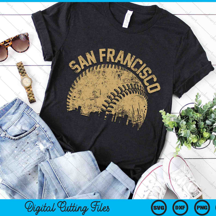 San Francisco Baseball Skyline Player Coach Fan SVG PNG Digital Printable Files