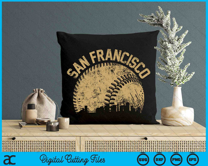 San Francisco Baseball Skyline Player Coach Fan SVG PNG Digital Printable Files