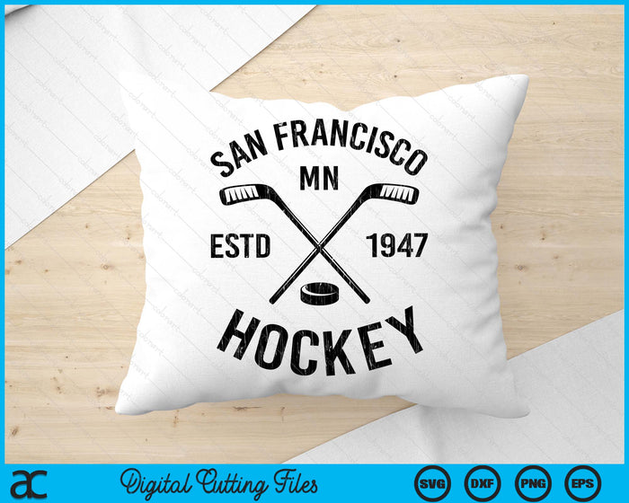 San Francisco Minnesota Ice Hockey Sticks Vintage Gift SVG PNG Digital Cutting Files