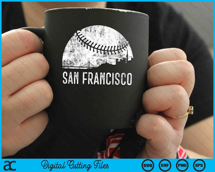 San Francisco SF City Skyline Baseball SVG PNG Digital Cutting Files