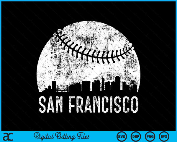 San Francisco Skyline Vintage San Francisco Baseball SVG PNG Digital Cutting Files