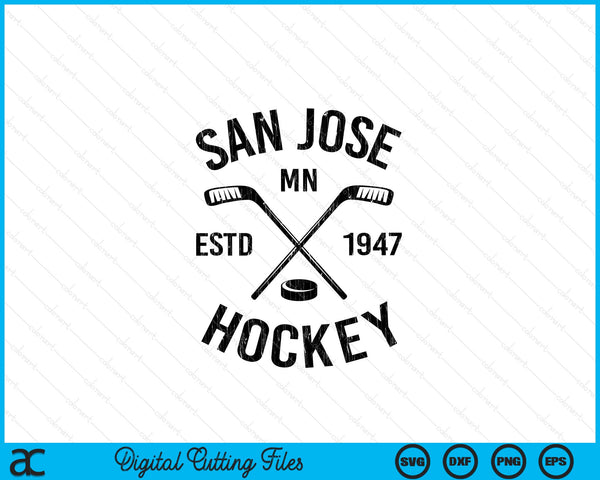 San Jose Minnesota Ice Hockey Sticks Vintage Gift SVG PNG Digital Cutting Files